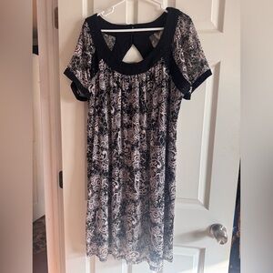 Black and White Patterned Blouse